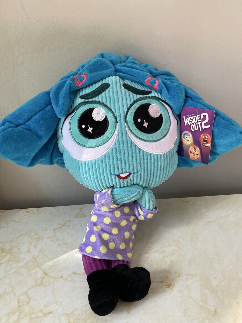 New with Tags Disney Pixar Inside Out 2 Envy Ribbed Plush Character Pillow